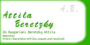 attila beretzky business card